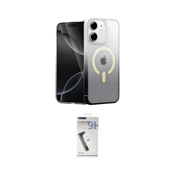 ieg™ iPhone 11 Kılıf Eksen Minimal Özel Seri - Şeffaf Uv Polymer Nano Ekran Koruyucu