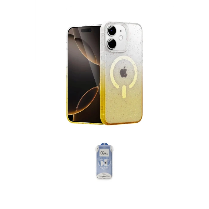 ieg™ iPhone 11 Kılıf Eksen Minimal Özel Seri - Siyah Joko Magic 5D Cam