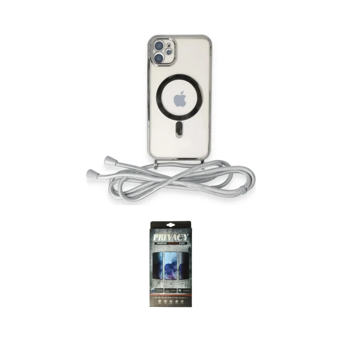 ieg™ iPhone 11 Kılıf Eksen Özel Seri - Siyah 34D Hayalet Izgaralı Cam