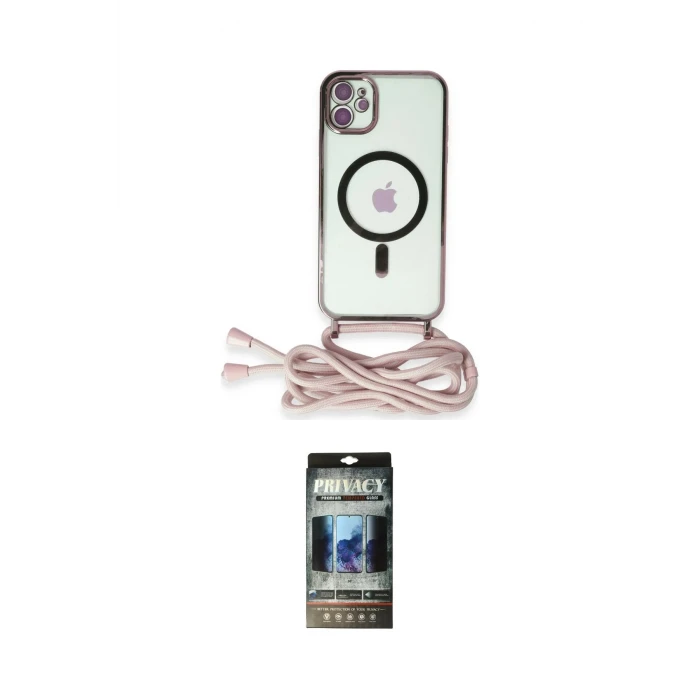 ieg™ iPhone 11 Kılıf Eksen Özel Seri - Siyah 34D Hayalet Izgaralı Cam