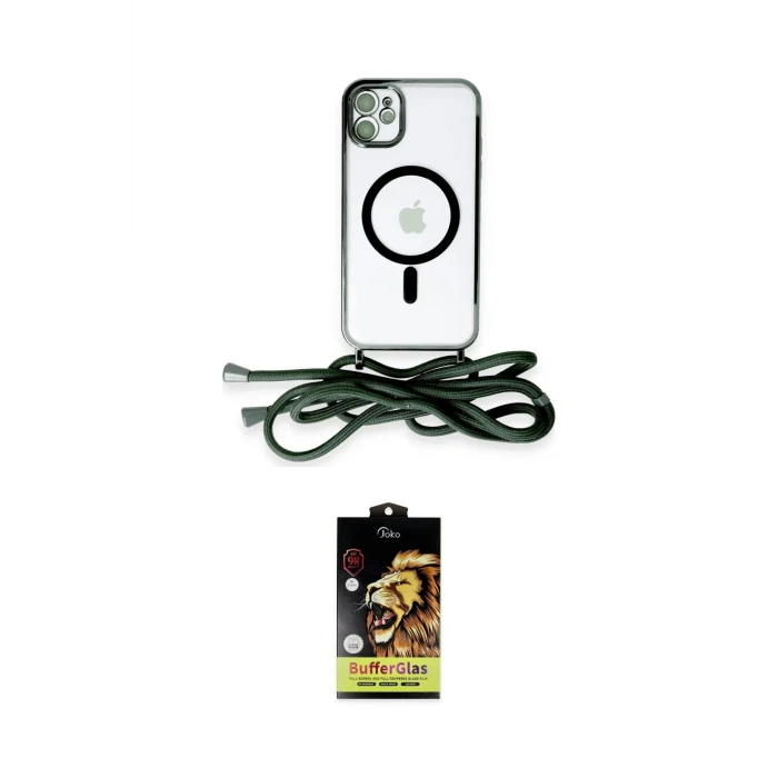ieg™ iPhone 11 Kılıf Eksen Özel Seri - Siyah Buffer Cam Ekran Koruyucu