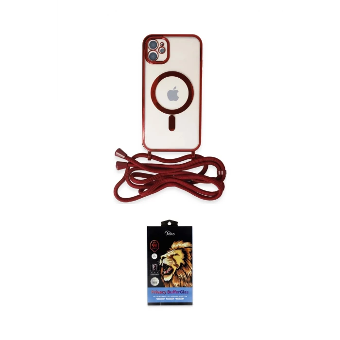 ieg™ iPhone 11 Kılıf Eksen Özel Seri - Siyah Buffer Hayalet Cam Ekran Koruyucu