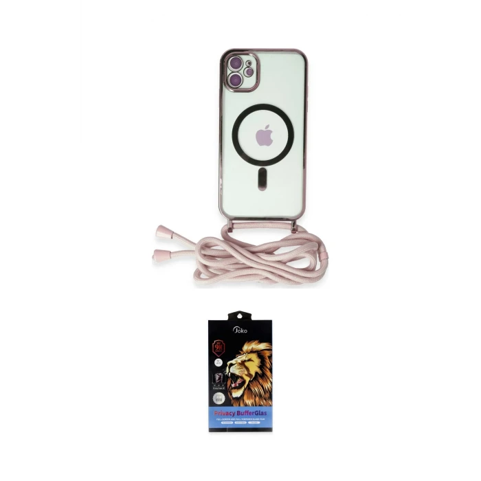 ieg™ iPhone 11 Kılıf Eksen Özel Seri - Siyah Buffer Hayalet Cam Ekran Koruyucu