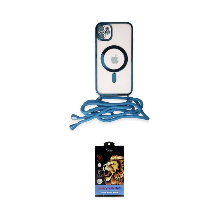 ieg™ iPhone 11 Kılıf Eksen Özel Seri - Siyah Buffer Hayalet Cam Ekran Koruyucu