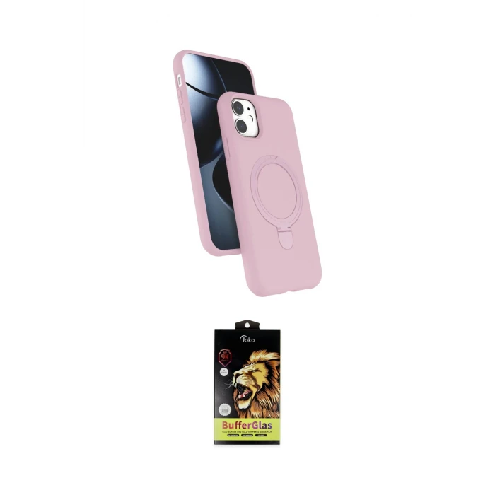 ieg™ iPhone 11 Kılıf İz Işık Koleksiyonu - Siyah Buffer Cam Ekran Koruyucu