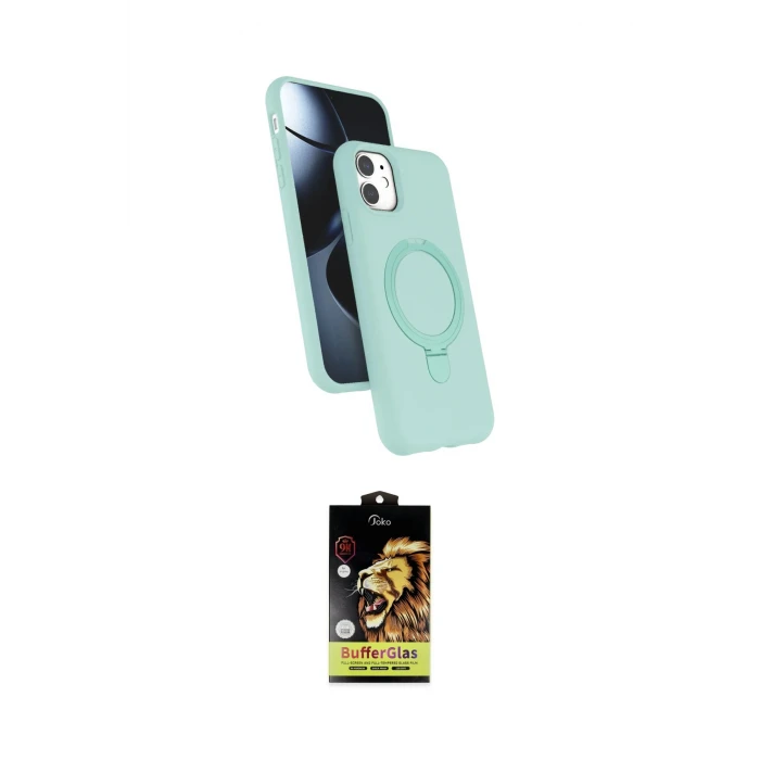 ieg™ iPhone 11 Kılıf İz Işık Koleksiyonu - Siyah Buffer Cam Ekran Koruyucu
