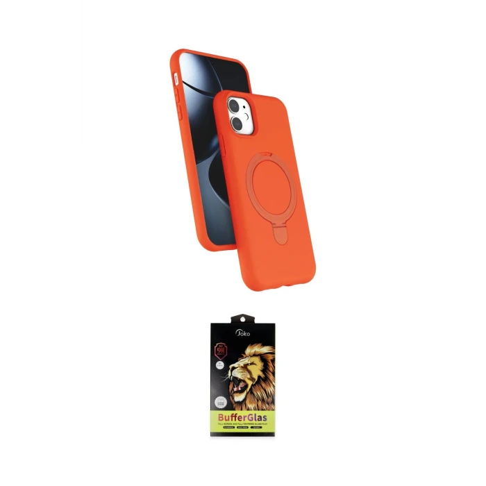 ieg™ iPhone 11 Kılıf İz Işık Koleksiyonu - Siyah Buffer Cam Ekran Koruyucu
