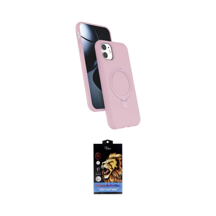 ieg™ iPhone 11 Kılıf İz Işık Koleksiyonu - Siyah Buffer Hayalet Cam Ekran Koruyucu