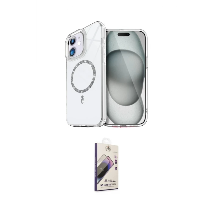 ieg™ iPhone 11 Kılıf Kıvılcım Form Prime - Siyah Bilvis 3D Mat Cam Ekran Koruyucu