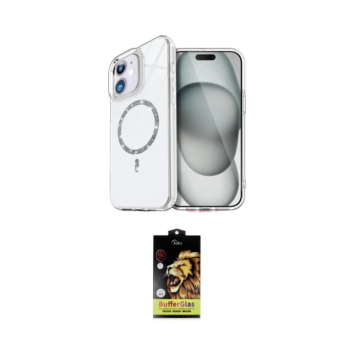 ieg™ iPhone 11 Kılıf Kıvılcım Form Prime - Siyah Buffer Cam Ekran Koruyucu