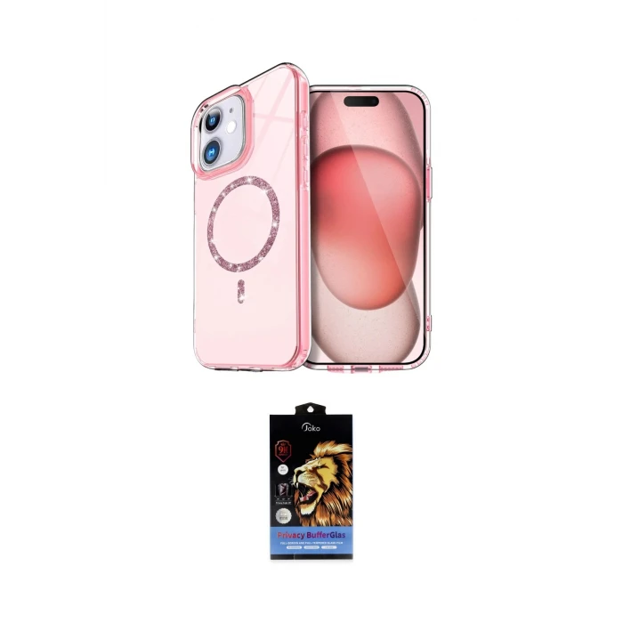 ieg™ iPhone 11 Kılıf Kıvılcım Form Prime - Siyah Buffer Hayalet Cam Ekran Koruyucu
