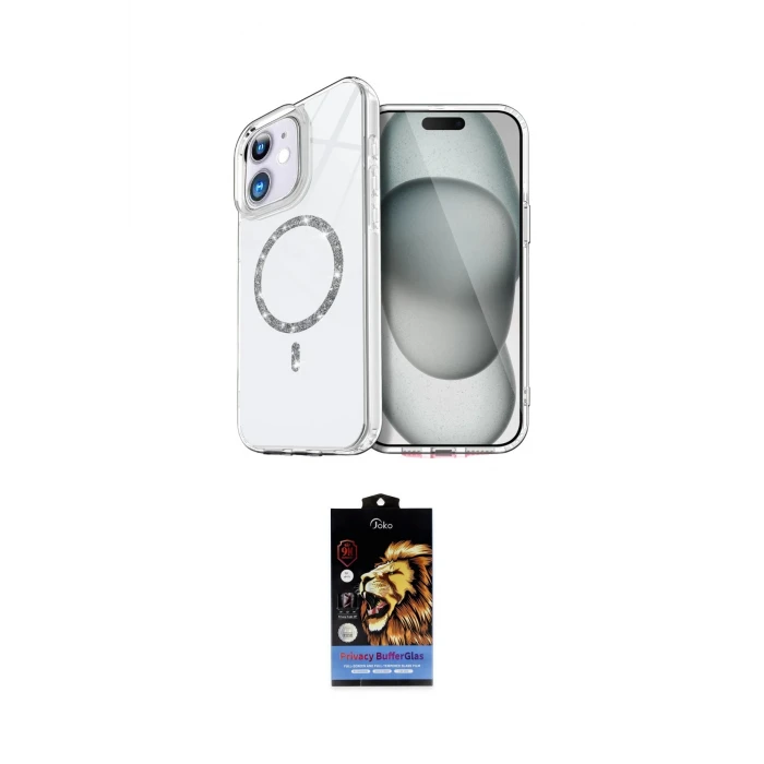 ieg™ iPhone 11 Kılıf Kıvılcım Form Prime - Siyah Buffer Hayalet Cam Ekran Koruyucu