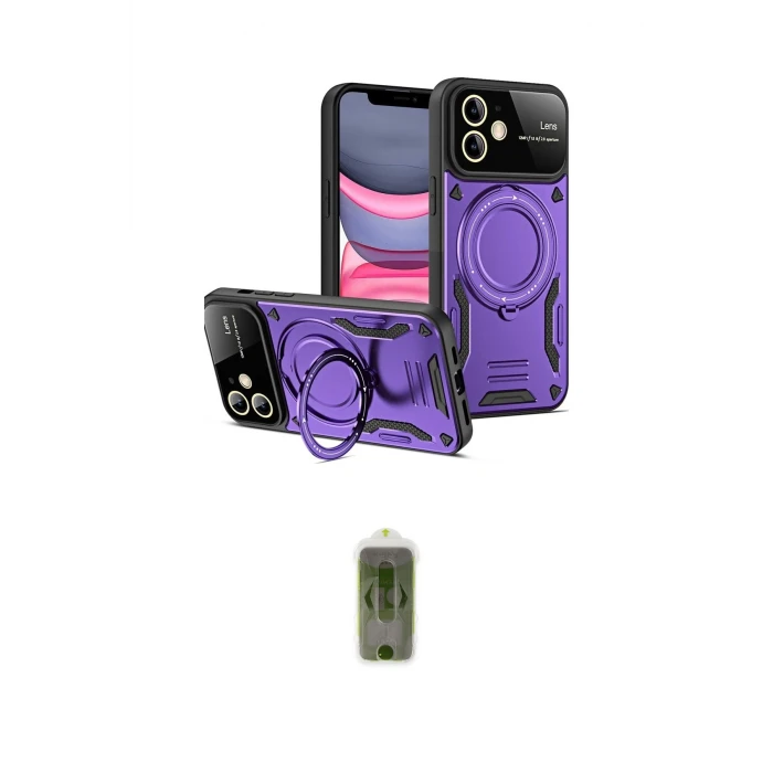 ieg™ iPhone 11 Kılıf Kıvılcım Modern Serisi - Siyah Joko Magic 5D Hayalet Cam