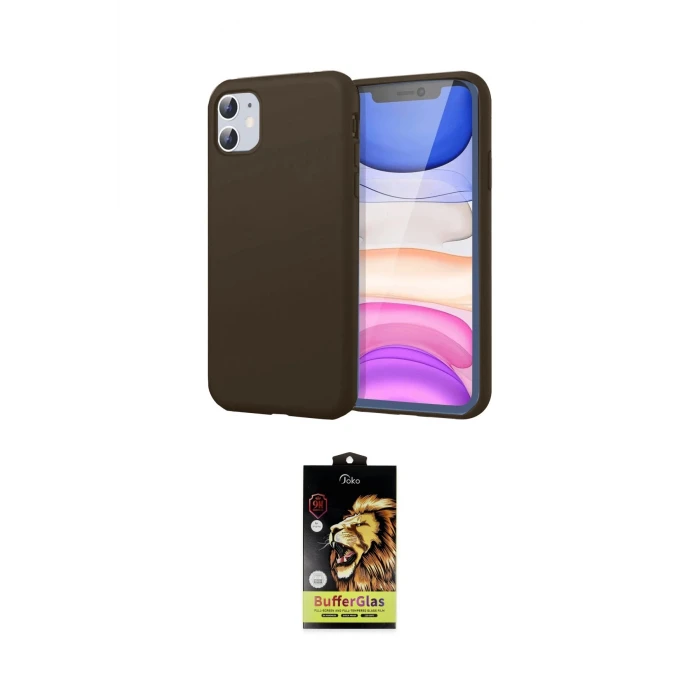 ieg™ iPhone 11 Kılıf Kozmos Yansıma Özel Seri - Siyah Buffer Cam Ekran Koruyucu