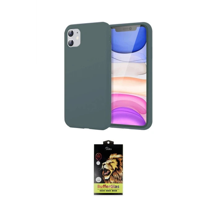 ieg™ iPhone 11 Kılıf Kozmos Yansıma Özel Seri - Siyah Buffer Cam Ekran Koruyucu