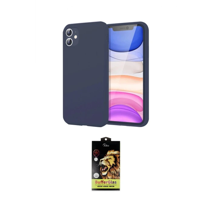 ieg™ iPhone 11 Kılıf Kozmos Yansıma Özel Seri - Siyah Buffer Cam Ekran Koruyucu