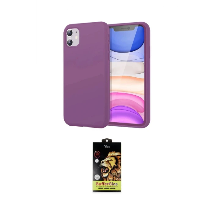 ieg™ iPhone 11 Kılıf Kozmos Yansıma Özel Seri - Siyah Buffer Cam Ekran Koruyucu