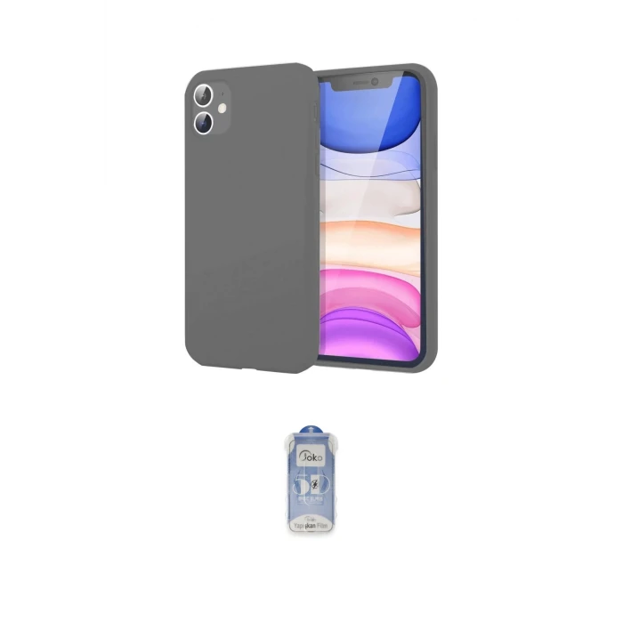 ieg™ iPhone 11 Kılıf Kozmos Yansıma Özel Seri - Siyah Joko Magic 5D Cam