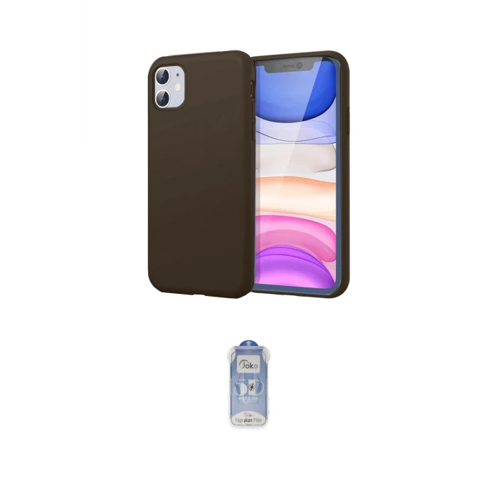 ieg™ iPhone 11 Kılıf Kozmos Yansıma Özel Seri - Siyah Joko Magic 5D Cam