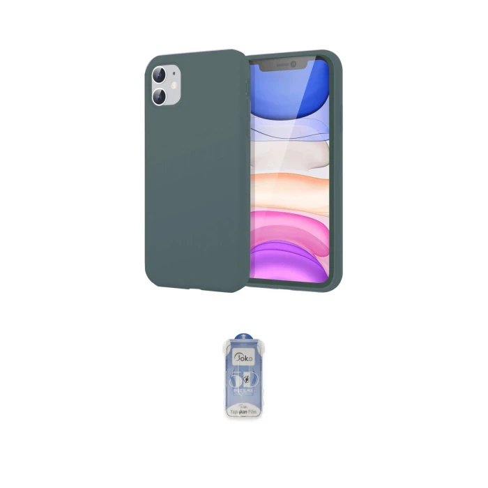 ieg™ iPhone 11 Kılıf Kozmos Yansıma Özel Seri - Siyah Joko Magic 5D Cam