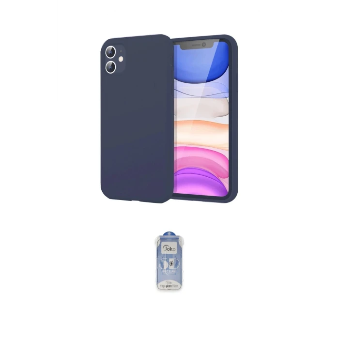 ieg™ iPhone 11 Kılıf Kozmos Yansıma Özel Seri - Siyah Joko Magic 5D Cam