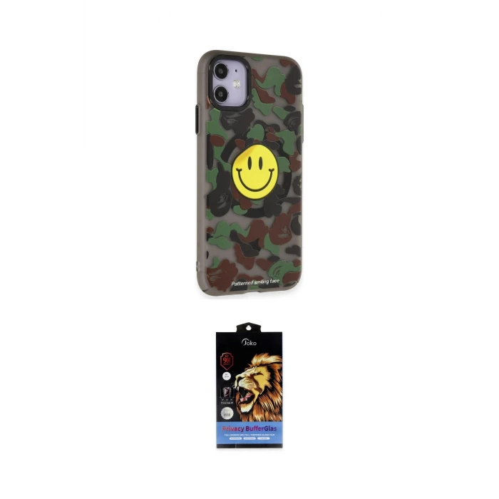 ieg™ iPhone 11 Kılıf Nova Doku Koleksiyonu - Siyah Buffer Hayalet Cam Ekran Koruyucu