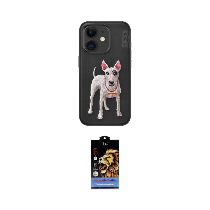 ieg™ iPhone 11 Kılıf Nova Form Koleksiyonu - Siyah Buffer Hayalet Cam Ekran Koruyucu