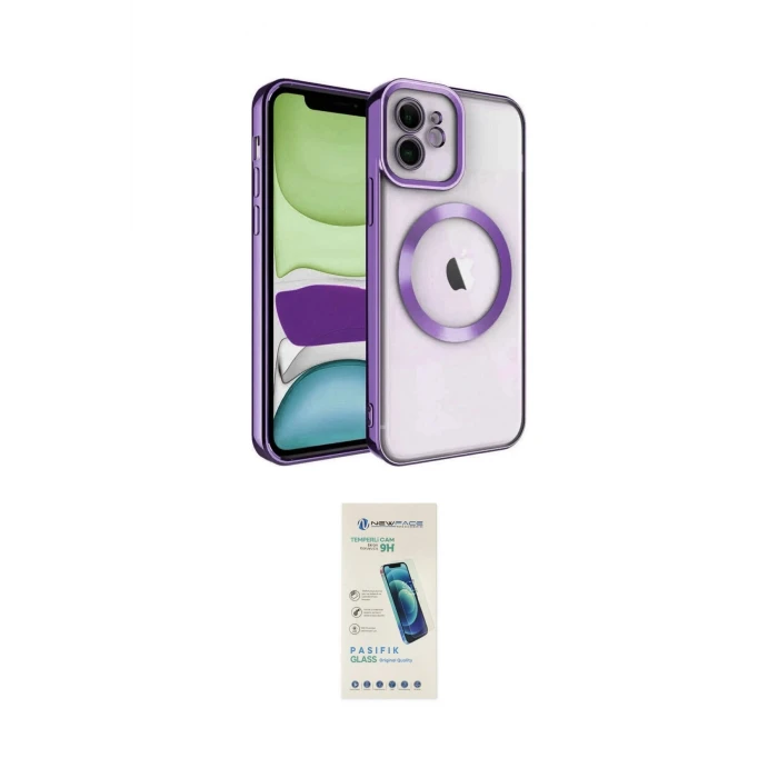 ieg™ iPhone 11 Kılıf Nova Işık Özel Seri - Şeffaf Pasifik Cam Ekran Koruyucu