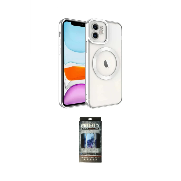 ieg™ iPhone 11 Kılıf Nova Işık Özel Seri - Siyah 34D Hayalet Izgaralı Cam