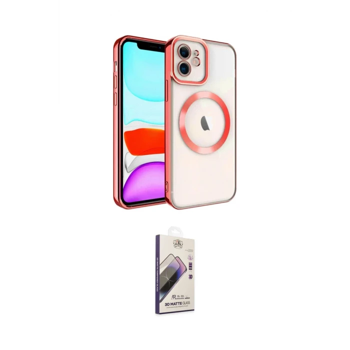 ieg™ iPhone 11 Kılıf Nova Işık Özel Seri - Siyah Bilvis 3D Mat Cam Ekran Koruyucu