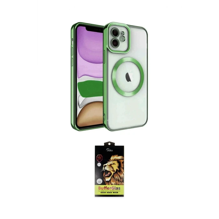 ieg™ iPhone 11 Kılıf Nova Işık Özel Seri - Siyah Buffer Cam Ekran Koruyucu