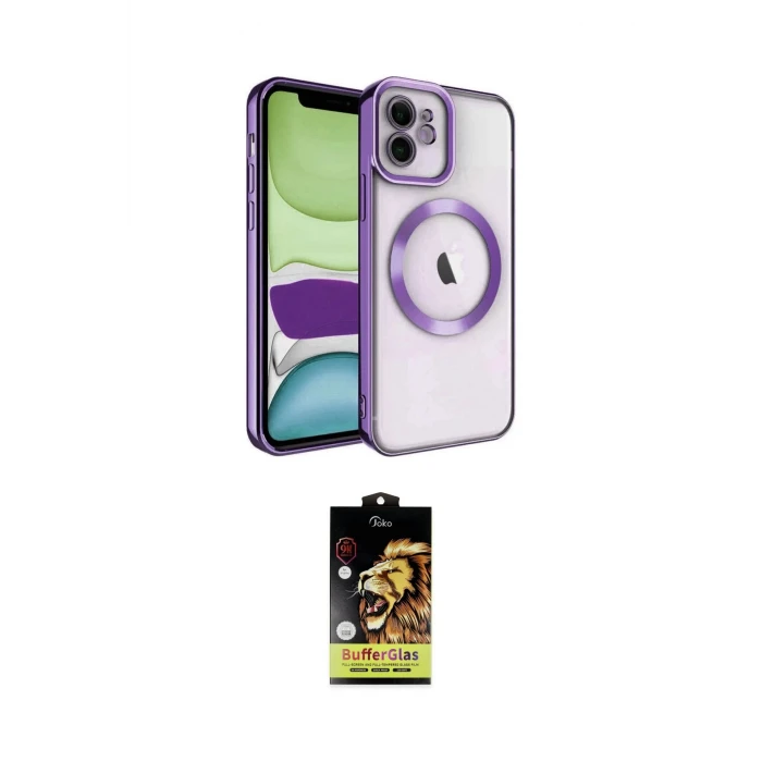 ieg™ iPhone 11 Kılıf Nova Işık Özel Seri - Siyah Buffer Cam Ekran Koruyucu