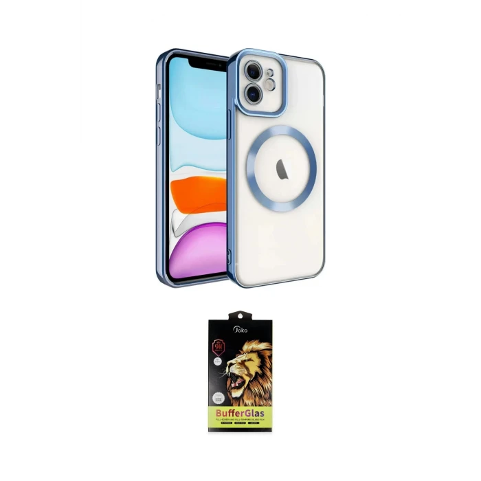 ieg™ iPhone 11 Kılıf Nova Işık Özel Seri - Siyah Buffer Cam Ekran Koruyucu