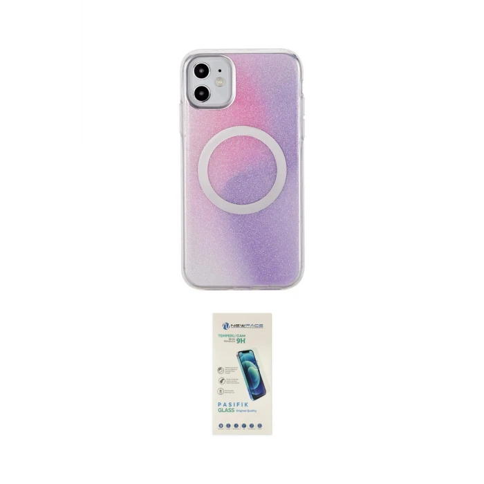 ieg™ iPhone 11 Kılıf Pusula Form - Şeffaf Pasifik Cam Ekran Koruyucu