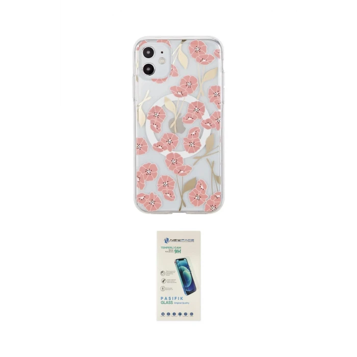 ieg™ iPhone 11 Kılıf Pusula Form - Şeffaf Pasifik Cam Ekran Koruyucu