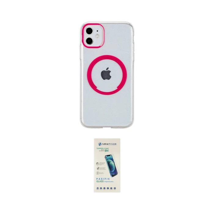 ieg™ iPhone 11 Kılıf Pusula Form - Şeffaf Pasifik Cam Ekran Koruyucu