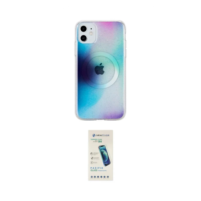 ieg™ iPhone 11 Kılıf Pusula Form - Şeffaf Pasifik Cam Ekran Koruyucu