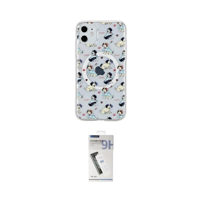 ieg™ iPhone 11 Kılıf Pusula Form - Şeffaf Uv Polymer Nano Ekran Koruyucu