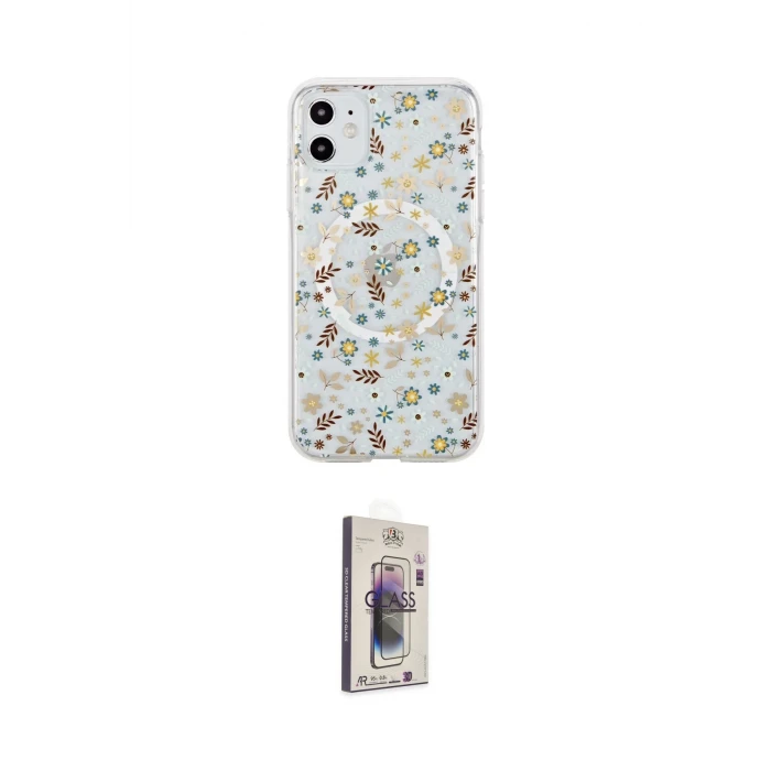 ieg™ iPhone 11 Kılıf Pusula Form - Siyah Bilvis 3D Cam Ekran Koruyucu