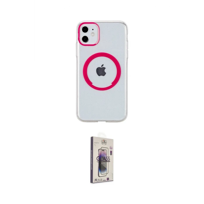 ieg™ iPhone 11 Kılıf Pusula Form - Siyah Bilvis 3D Cam Ekran Koruyucu