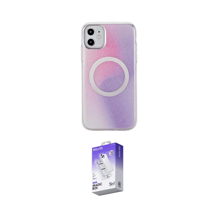 ieg™ iPhone 11 Kılıf Pusula Form - Siyah Bilvis 5in1 3D Magic Cam Ekran Koruyucu
