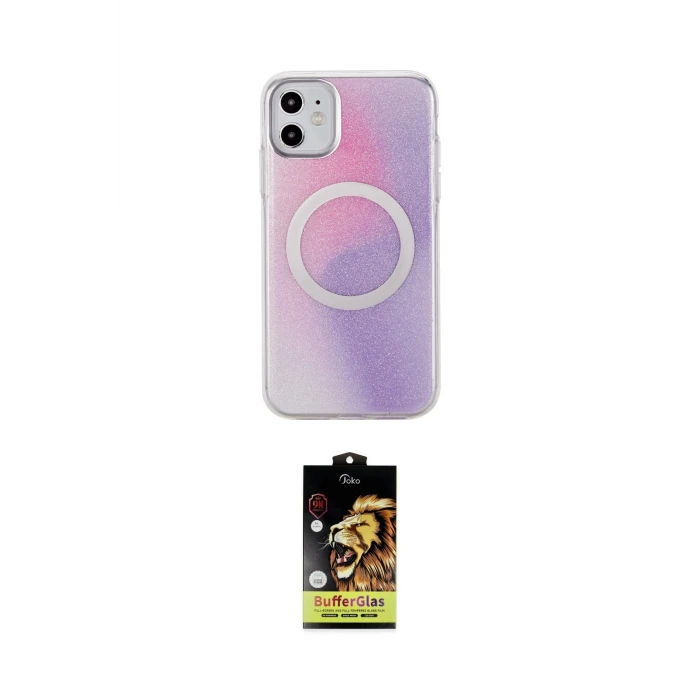 ieg™ iPhone 11 Kılıf Pusula Form - Siyah Buffer Cam Ekran Koruyucu