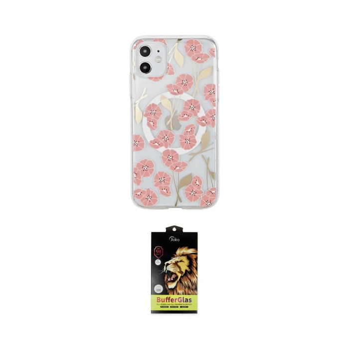 ieg™ iPhone 11 Kılıf Pusula Form - Siyah Buffer Cam Ekran Koruyucu