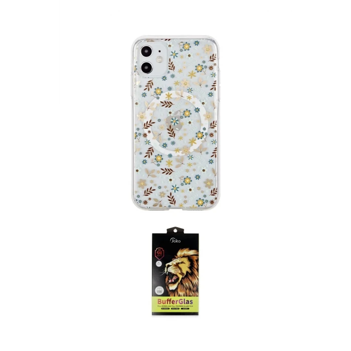 ieg™ iPhone 11 Kılıf Pusula Form - Siyah Buffer Cam Ekran Koruyucu