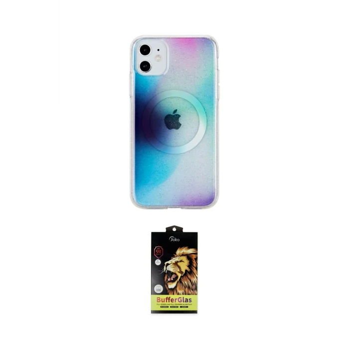 ieg™ iPhone 11 Kılıf Pusula Form - Siyah Buffer Cam Ekran Koruyucu