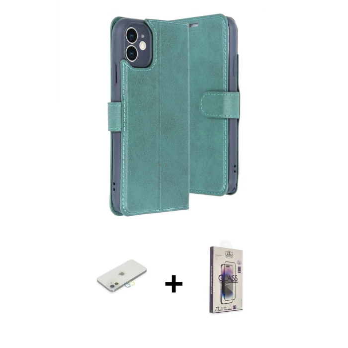 ieg™ iPhone 11 Kılıf Siluet Işık Serisi - Siyah Bilvis 3D Cam Ekran Koruyucu + Renkli Kamera Lens Koruma Cam - SI