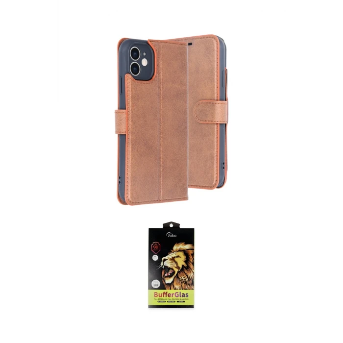 ieg™ iPhone 11 Kılıf Siluet Işık Serisi - Siyah Buffer Cam Ekran Koruyucu