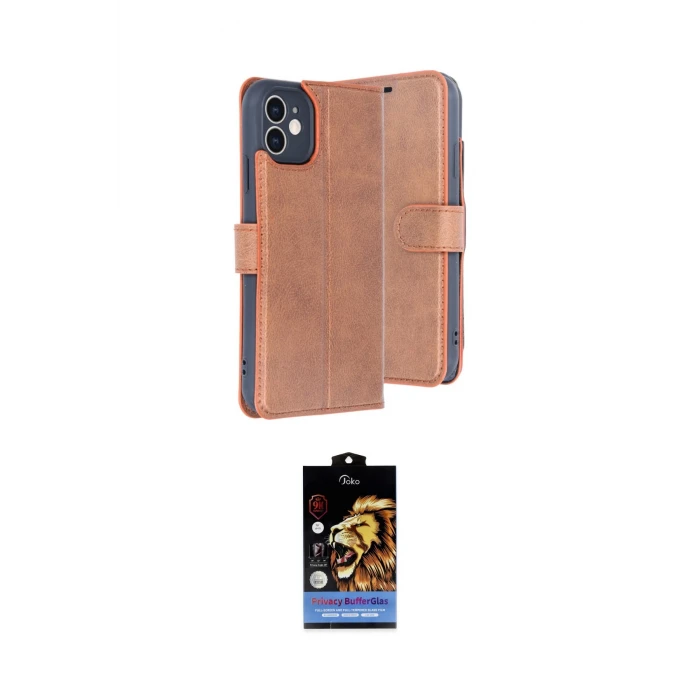 ieg™ iPhone 11 Kılıf Siluet Işık Serisi - Siyah Buffer Hayalet Cam Ekran Koruyucu