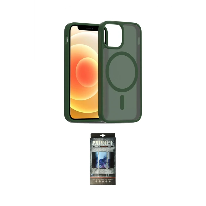 ieg™ iPhone 11 Kılıf Siluet Minimal Prime - Siyah 34D Hayalet Izgaralı Cam