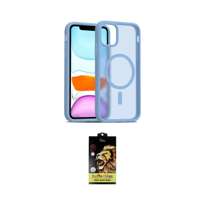 ieg™ iPhone 11 Kılıf Siluet Minimal Prime - Siyah Buffer Cam Ekran Koruyucu